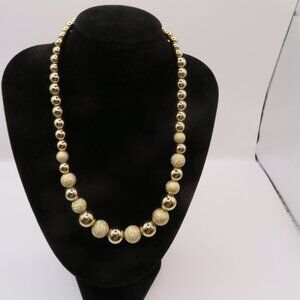 Gold Tone Beaded Choker Style Necklace